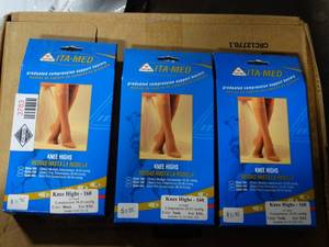 lot 3783 image: Lot of 3 ITA-MED Knee High Socks - Compression (20-30mmHg) Size XXL