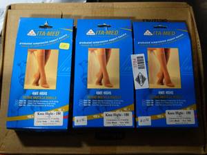 lot 3784 image: Lot of 3 ITA-MED Knee High Socks - Compression (20-30mmHg) Size XXL