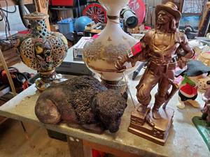 lot 5094 image: Pirate Statue, Clay Buffalo
