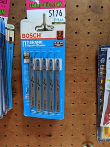 lot 5176 image: Bosch U-Shank Jigsaw Blades U345XF, Heavy Duty Glass Cutter, Bosch T-Shank Jigsaw Blades T118A