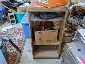 lot 5198 image: Rolling Cabinet, Missing Door