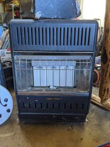 lot 5045 image: Pro-Com Propane GasLP Heater ZL150HPA And Wood Frame