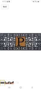 lot 1011 image: Calloway Mills 170011741P Rubber Monogram Doormat, 17 x 41