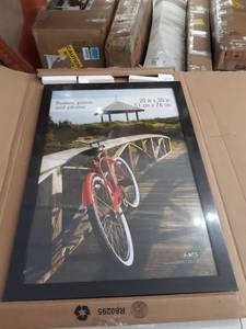 lot 1020 image: Mcs 24x36 Inch Museum Poster Frame, Medium Oak Woodgrain 68863