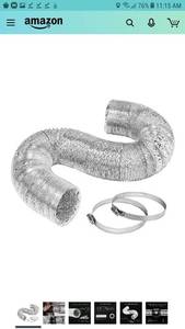 lot 1029 image: VIVOSUN 4 Inch 25 Feet Non-Insulated Flex Air Aluminum Ducting for HVAC Ventilation wTwo 4 Inch Stainless Steel Clamps