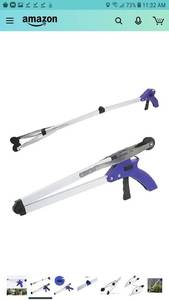 lot 1031 image: Reacher Grabber 32 Extra Long Folding Reaching Claw Heavy Duty Mobility Aid Arm Extender Gripper Tools for Trash Pick Up Litter Picker Garden Nabber Elderly Arthritis Reach Assist Tool