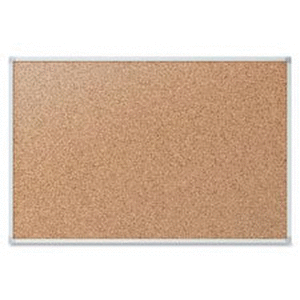 lot 1040 image: Mead Cork Bulletin Board, 36 x 24, Silver Aluminum Frame