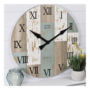 lot 1042 image: 27 Timberworks Farmhouse Wall Clock Aged TealShabby White - FirsTime & Co.