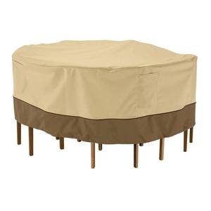 lot 1050 image: Classic Accessories Veranda Water-Resistant 70 Inch Round Patio Table & Chair Set Cover