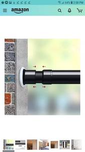 lot 1073 image: Vailge Room Divider Tension Rods, Premium Curtain Tension Rods,122-150 Inch,No Drilling, Adjustable Large Window Stall Tension Pole-Black