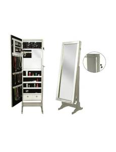 lot 1095 image: Chic Home Glam Modern Contemporary Mirror Border Rectangular Jewelry Storage Armoire Free Standing Cheval Mirror Full-length, Royal Champagne