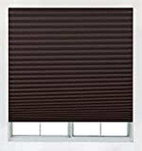 lot 1107 image: Quick Fix Room Darkening Pleated Paper Shade Chocolate, 36 x 72, 6 Pack