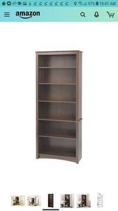 lot 1113 image: Espresso 6-shelf Bookcase