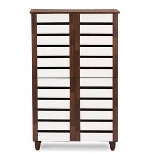 lot 1115 image: Wholesale Interiors SC865514-Dirty Oak-White-CTN2 Gisela 2-Tone Shoe Cabinet with 4 Door - Oak & White