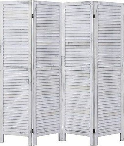 lot 1116 image: Rose Home Fashion RHF 6 Panel 5.6 Ft Tall Wood Room Divider, Wood Folding Room Divider Screens, Panel Divider&Room Dividers, Room Dividers and Folding Privacy Screens (6 Panel, Coconut)