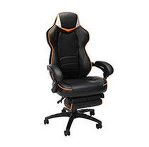 lot 1120 image: Gaming Chair with Footrest BlackOrangeWhite - Fortnite