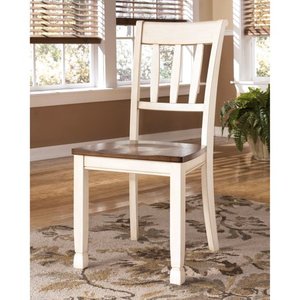 lot 1136 image: 2pc Whitesburg Dining Room Side Chair Cottage White - Signature Design by Ashley