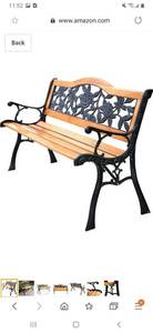 lot 1140 image: AmazonBasics Patio Park Outdoor Garden Bench