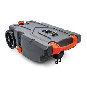 lot 1154 image: Camco Rhino Heavy Duty 36 Gallon Portable RV Waste Holding Tank with Hose and Accessories - Durable Leak Free and Odorless RV Tote Tank (39006)