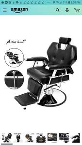 lot 1155 image: Artist Hand Barber Chair Hydraulic Recline Barber Chairs Salon Chair for Hair Stylist Tattoo Chair Heavy Duty Barber Salon Equipment (Black)
