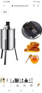 lot 1172 image: Happybuy Electric Honey Extractor Stainless Steel Honeycomb Drum Spinner Beekeeping Equipment with Strainer, 4 Frame