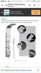 lot 1176 image: CRACCO SPA Tempered Glass Aluminum Thermostatic Shower Panel Rain Style Massage System, Silver