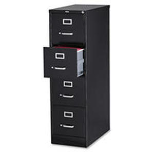 lot 1181 image: Lorell 4-Drawer Vertical File with Lock, 15 by 25 by 52-Inch, Black