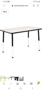 lot 1194 image: Amazonbasics 30 X 48 Inch Rectangular School Activity Kids Table, Ball Glide ...