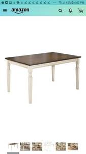 lot 1197 image: Signature Design by Ashley Whitesburg Dining Room Table Top only BrownCottage White