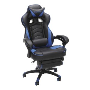 lot 1201 image: RESPAWN 110 Racing Style Gaming Chair, Reclining Ergonomic Leather Chair with Footrest, in Blue (RSP-110-BLU)