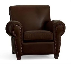 lot 74844 image: Manhattan Poly Leather Recliner WNH Bronze Signature Whiskey