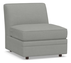 lot 50226 image: Pearce Upholstered Armless Chair, Down Blend Wrapped Cushions