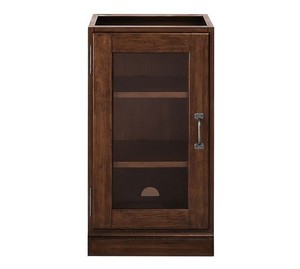 lot 50237 image: Single Glass Door Cabinet Without Top, Tuscan Chestnut
