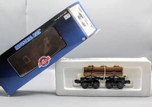 lot 4232 image: ATLAS In Box Industrial Rail Line-ORE Car 1004007-1 Skeleton Log Car Birch Valley - Road #100