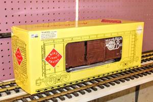 lot 4283 image: Aristo Craft Trains -In Box- Steel Box Car ART- 46083X KCS Southern Belle Exclusive for RLD Hobbies #18240 G-Scale
