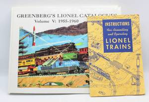 lot 4214 image: Lionel Train Books  1948 � Instructions For Assembling and Operating Lionel Trains and Greenbergs Lionel Catalogues Vol V 1955-1960