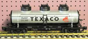 lot 4265 image: Aristo-Craft ART 416151 Texaco Fire Chief Triple Dome Tank Car - G Scale