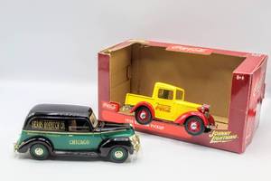 lot 4303 image: Coca Cola Brand 1938 Bantam Pickup # 1055Q0 and Sears Roebuck Co. 1940 Ford Limited Edition # 5166 Models