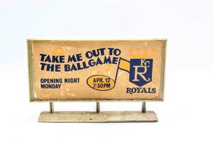 lot 4356 image: (5) Model Homes and Cottages and a Model Railroad Billboard Sign for KC Royals Opening Night