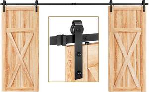 lot 107 image: Easelife 12 Foot Double Door Heavy Duty Sliding Barn Door Kit