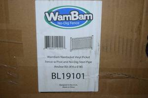 lot 61 image: Wam Bam Nantucket Picket Vinyl Fence - No Dig Step in Fence 4 x 6