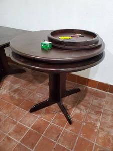 lot 4642 image: 36in Round Wood Table, Extra Table Top