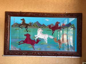 lot 4646 image: (2) Embroidered Murals