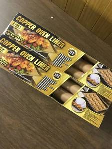 lot 9574 image: 2 Pack Copper Oven Liner - Tekno - 19.7 X 15.7 - (2 ct)