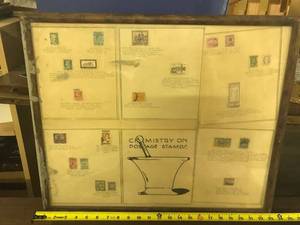 lot 9631 image: Chemistry postage stamp framed art piece