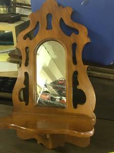 lot 9638 image: Tell City mirror with shelf
