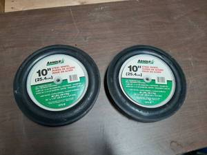 lot 1930 image: (2) Arnold 10 Steel Wheel 12 Diameter Hub Ball Bearing Centered 80 Pound Laod