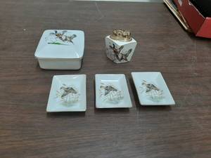 lot 3279 image: Lefton Desk Set - Lighter and Cigarette Box