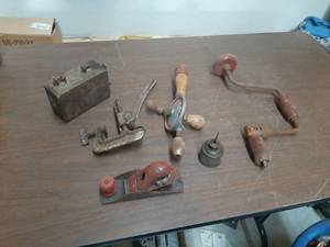 lot 3361 image: Assorted Vintage Tools - Brace, Plane and Coil