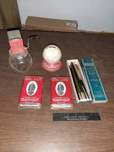 lot 3448 image: Vintage Items - Tobacco Tins, Pens and Bank